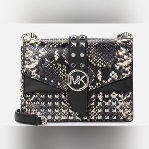 Michael kors MK Greenwich conv crossbody leather silver studs